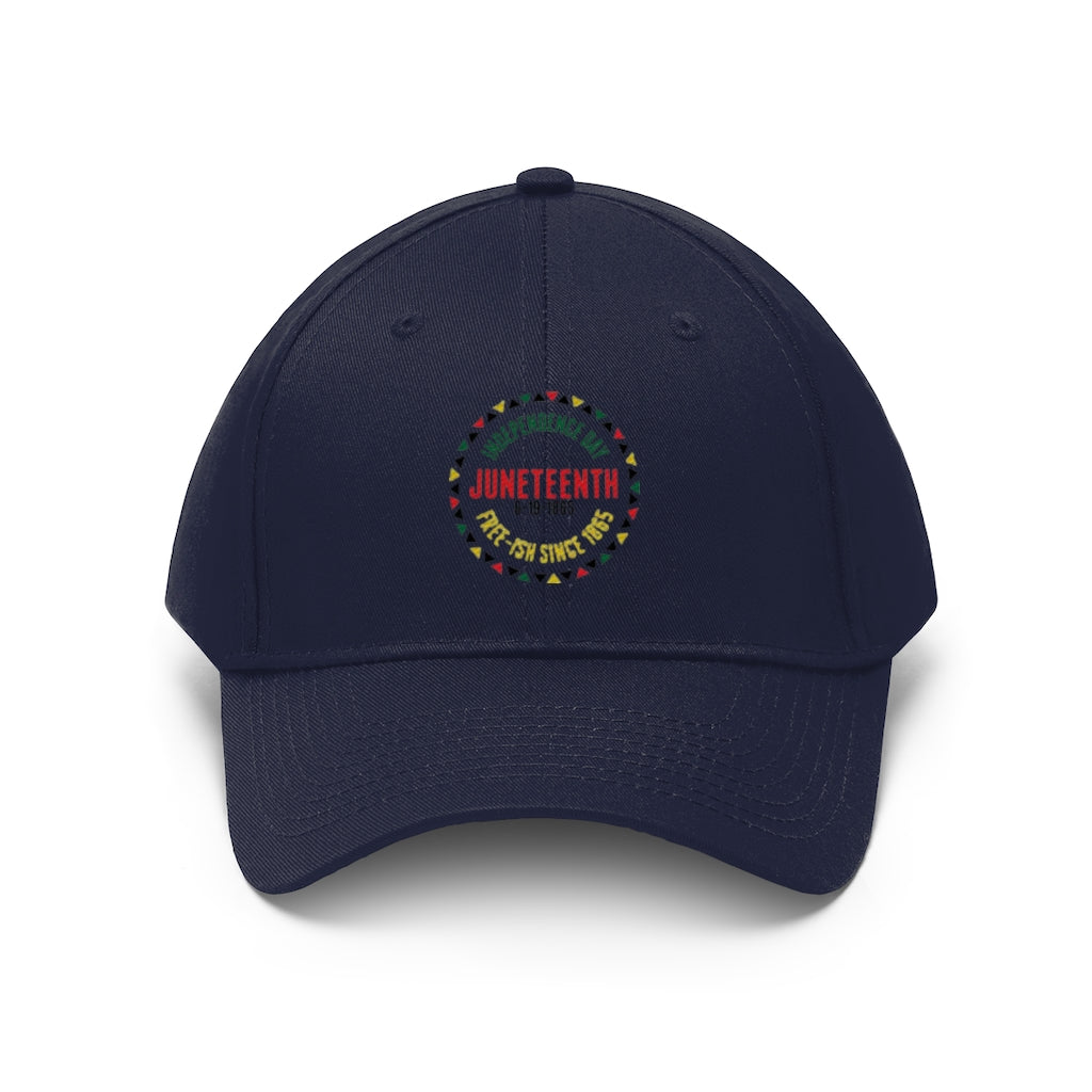 Juneteenth Embroidered Cap Twill Hat (Traditional)
