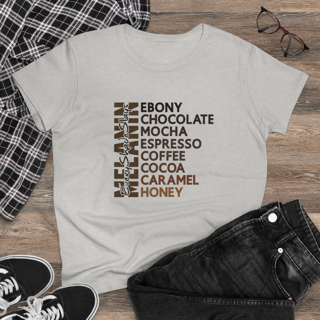 Ebony/Chocolate Heavy Cotton Tee (Women Regular Fit)