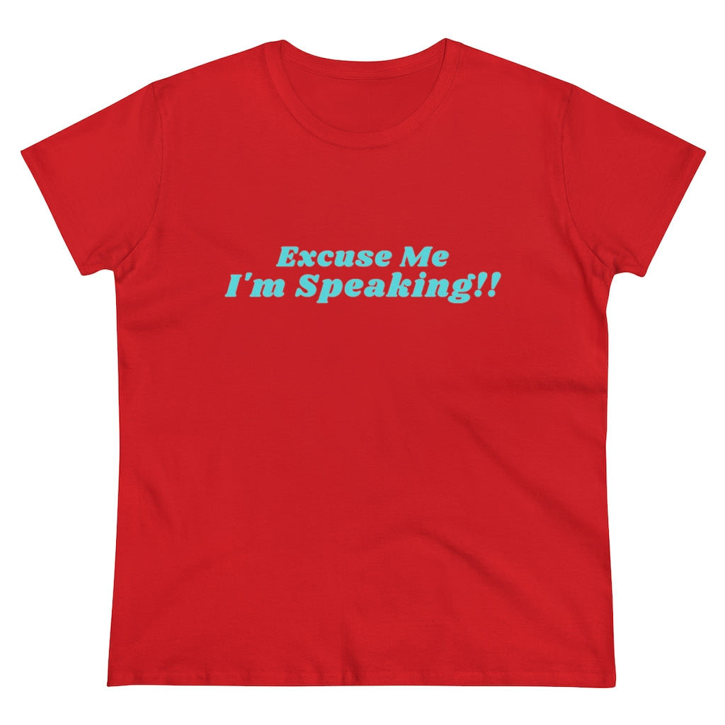 Kamala:  Excuse Me I'm Speaking Dark Heavy Cotton Tee (Women Regular Fit)