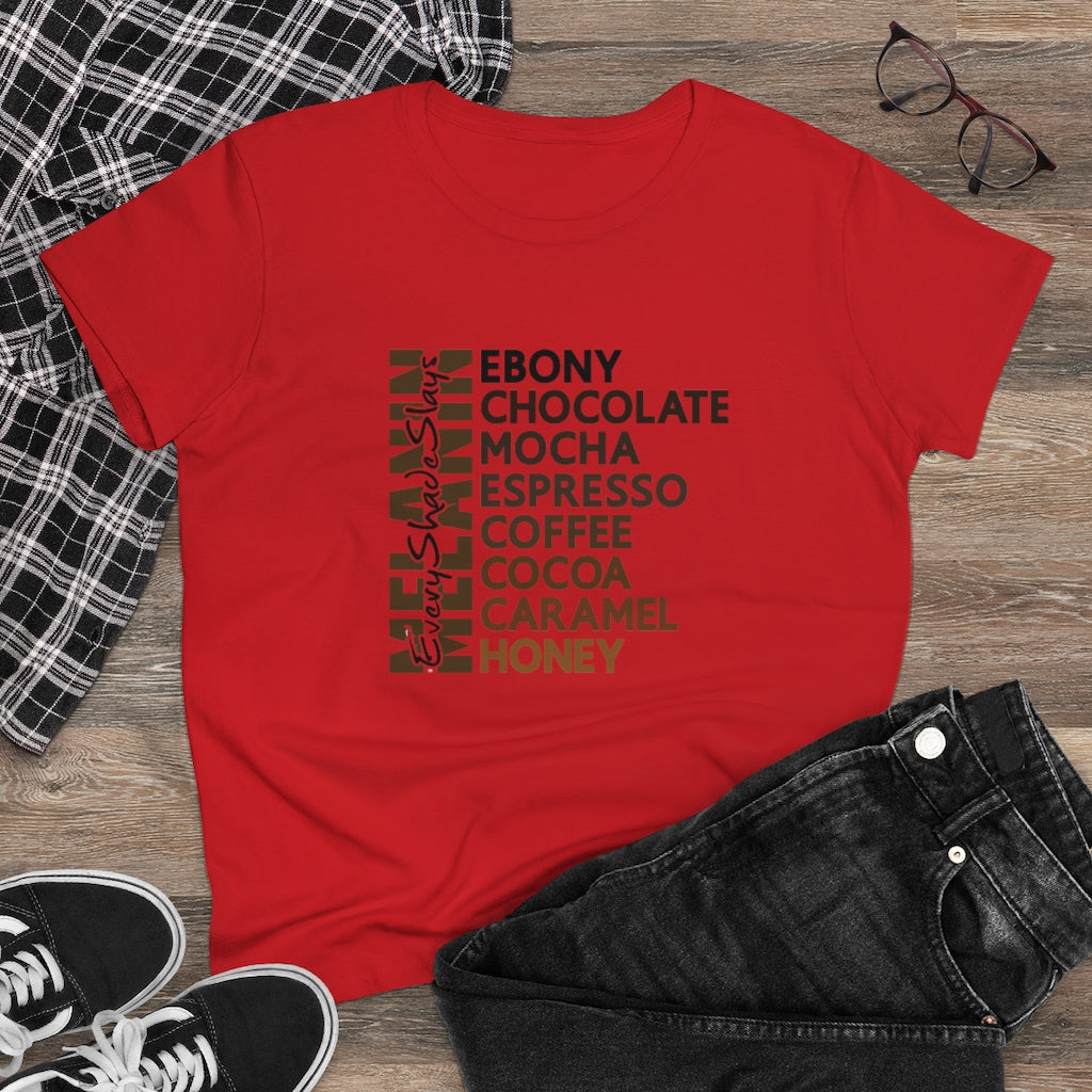 Ebony/Chocolate Heavy Cotton Tee (Women Regular Fit)