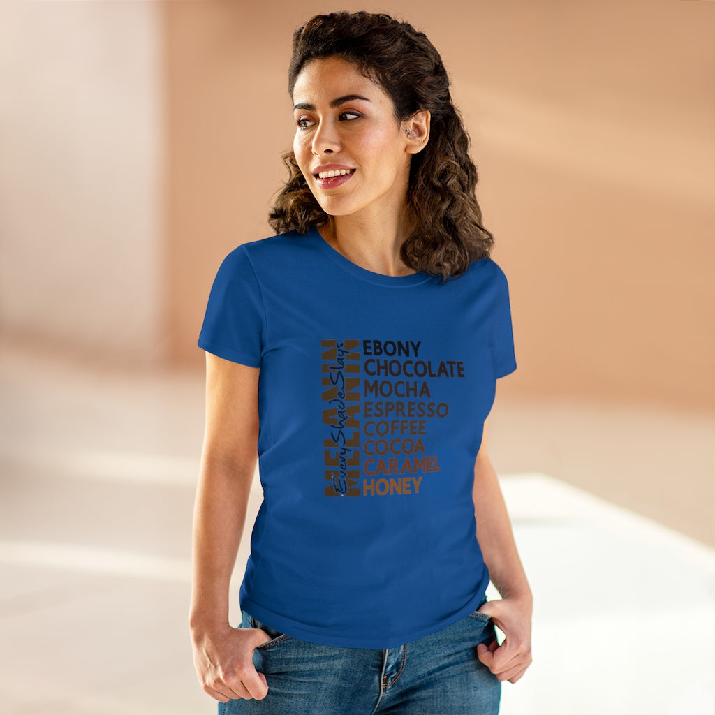 Ebony/Chocolate Heavy Cotton Tee (Women Regular Fit)