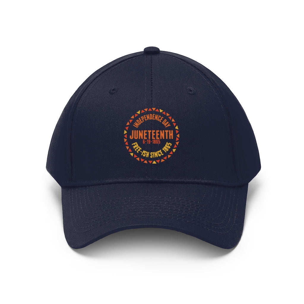 Juneteenth Embroidered Cap Twill Hat (Orange)