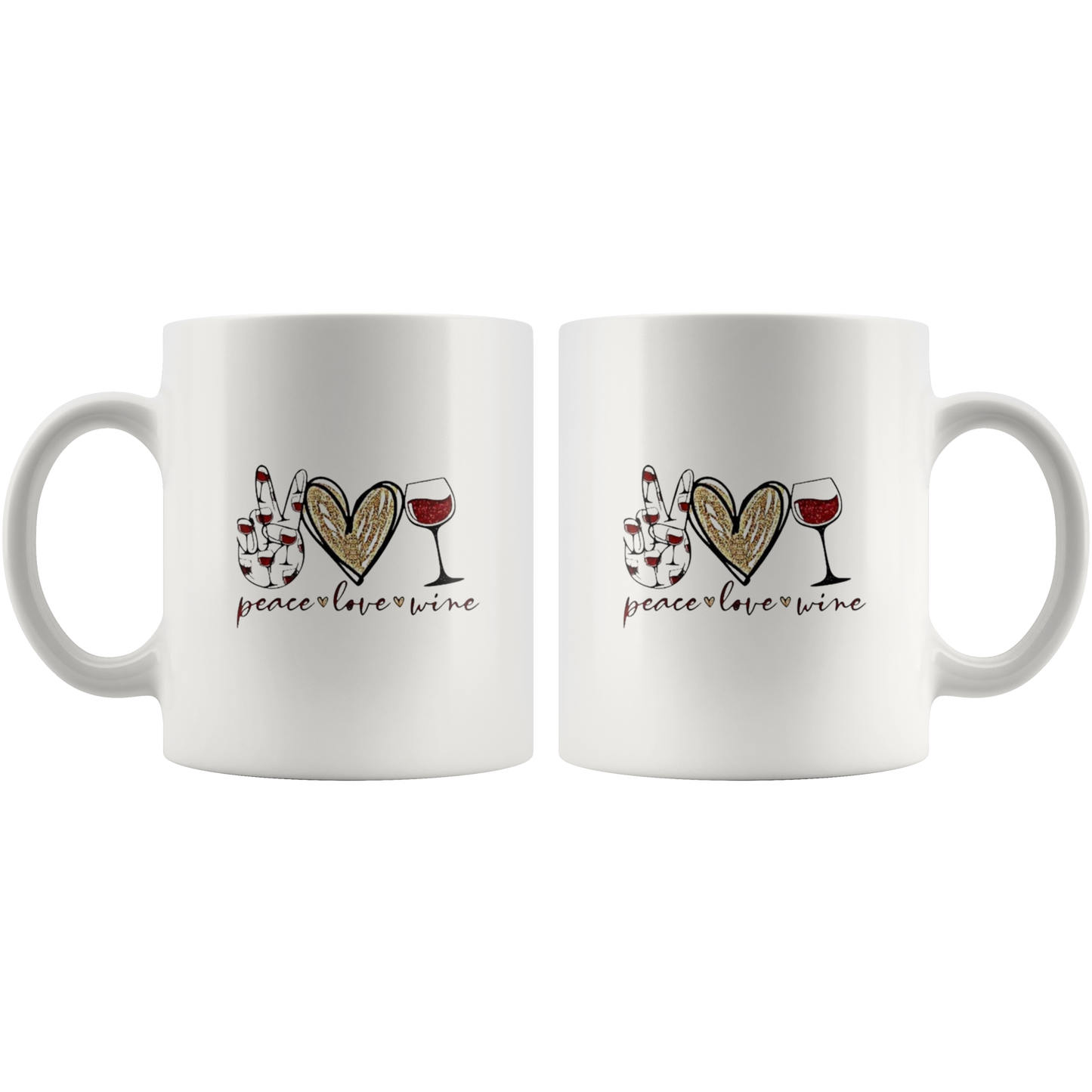 Mug:  Peace, Love, Wine