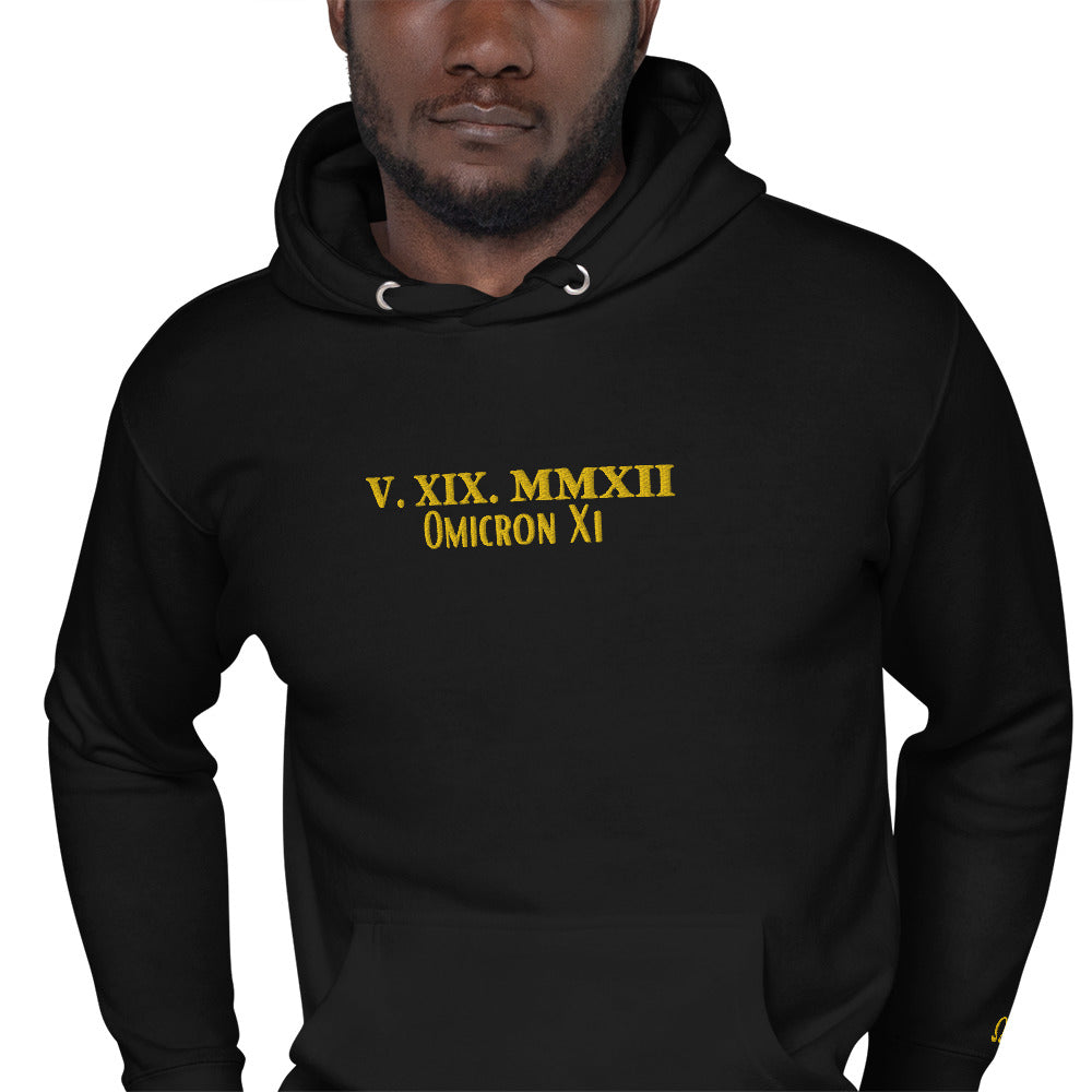 Omega Crossing Hoodie w/ Crossing Date and Greek Letters