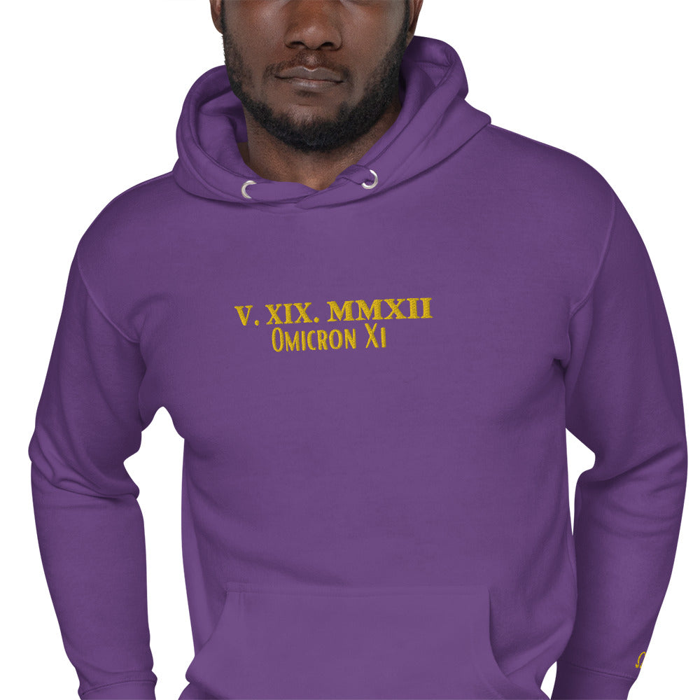 Omega Crossing Hoodie w/ Crossing Date and Greek Letters